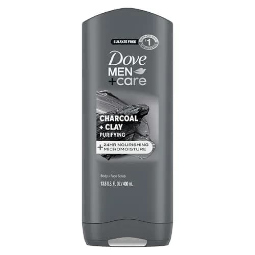 Dove Men+Care Purifying Charcoal + Clay Body and Face Wash 400ml (13.5 Fl Oz) | Dermatologist Recommended for Dry & Sensitive Skin thumbnail 1