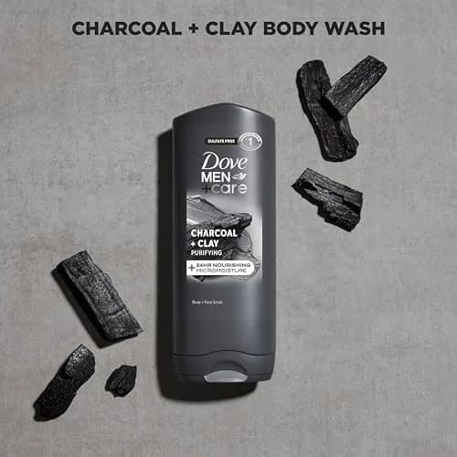 Dove Men+Care Purifying Charcoal + Clay Body and Face Wash 400ml (13.5 Fl Oz) | Dermatologist Recommended for Dry & Sensitive Skin thumbnail 3
