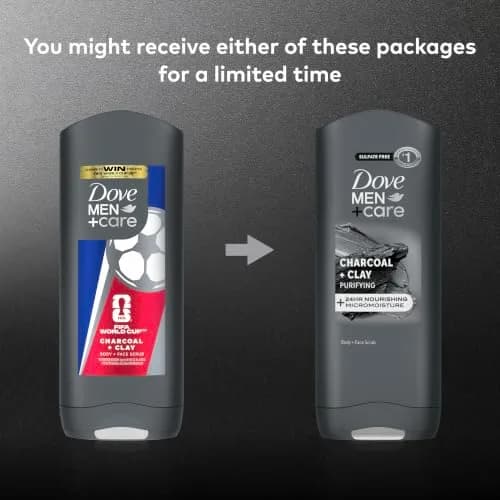 Dove Men+Care Purifying Charcoal + Clay Body and Face Wash 400ml (13.5 Fl Oz) | Dermatologist Recommended for Dry & Sensitive Skin thumbnail 4