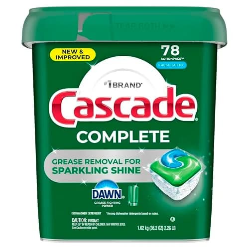 Cascade Complete Dishwasher Pods Fresh Scent ActionPacs 78 Count | Powers away 24-hour stuck-on messes thumbnail 9