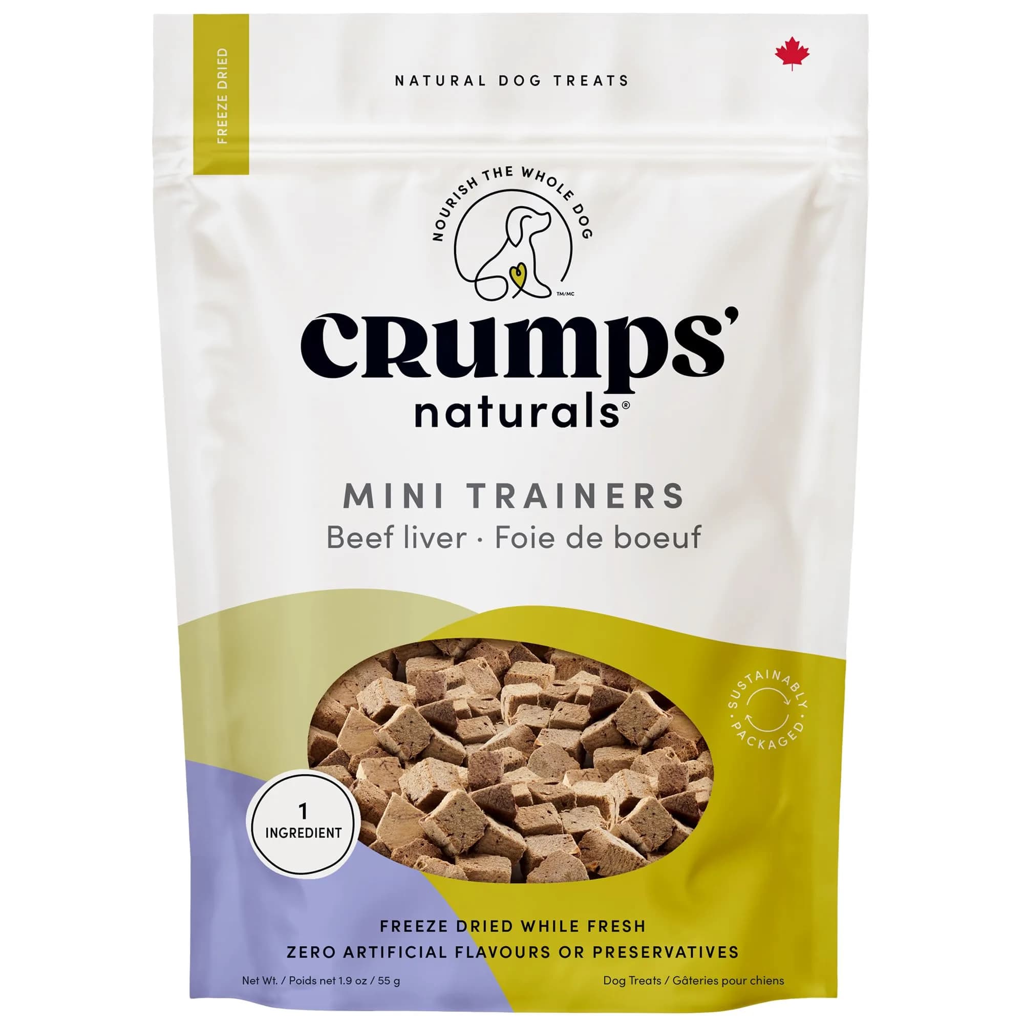 Crumps’ Naturals Freeze-Dried Beef Liver Mini Trainers 1.8 oz | All Natural Dog Treats for Training & Reward