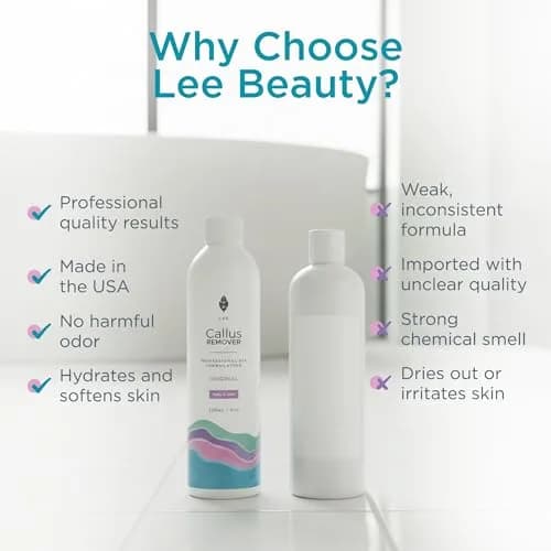 Lee Beauty Professional Gel Callus Remover 237ml (8 Fl Oz) | Fast-Acting Formula for Cracked Heels & Dead Skin thumbnail 6