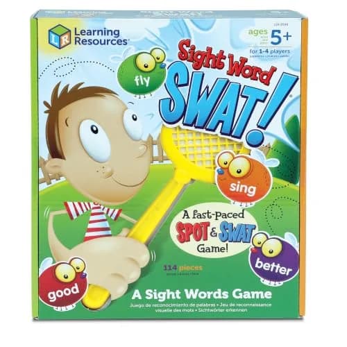 Learning Resources Sight Word Swat Game - Phonics Flash Cards & Board Game for Kids, Homeschool & Classroom (110 Double-Sided Flies, 4 Swatters) thumbnail 1