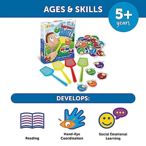 Learning Resources Sight Word Swat Game - Phonics Flash Cards & Board Game for Kids, Homeschool & Classroom (110 Double-Sided Flies, 4 Swatters) thumbnail 5