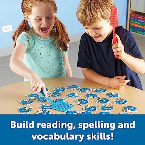 Learning Resources Sight Word Swat Game - Phonics Flash Cards & Board Game for Kids, Homeschool & Classroom (110 Double-Sided Flies, 4 Swatters) thumbnail 3