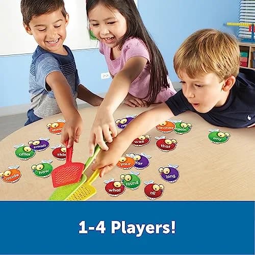 Learning Resources Sight Word Swat Game - Phonics Flash Cards & Board Game for Kids, Homeschool & Classroom (110 Double-Sided Flies, 4 Swatters) thumbnail 4