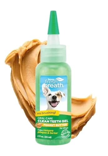 TropiClean Fresh Breath Dog Toothpaste Peanut Butter Flavor 59ml (2 Fl Oz) | No Brush Needed Plaque & Tartar Remover thumbnail 1