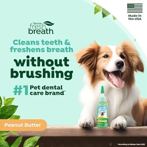 TropiClean Fresh Breath Dog Toothpaste Peanut Butter Flavor 59ml (2 Fl Oz) | No Brush Needed Plaque & Tartar Remover thumbnail 2