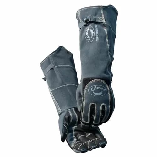 Caiman Heavy Duty Sheep Grain MIG/Stick Welding Gloves | 21in, Kevlar Reinforced, Triple-Layer Cuff, Boarhide Patch (Large) thumbnail 1
