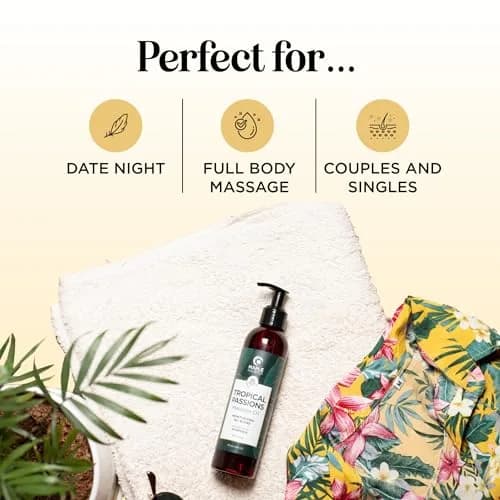 Maple Holistics Tropical Sensual Massage Oil 8 Fl Oz | Coconut & Sweet Almond with Mango Scent, Vegan & Gluten-Free thumbnail 2