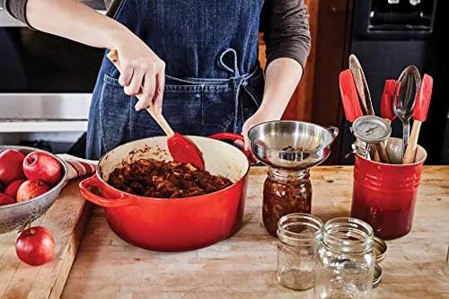 Le Creuset Stoneware & Silicone 5pc Utensil Crock Set Cerise | 1 Quart (295 ml) Capacity thumbnail 3