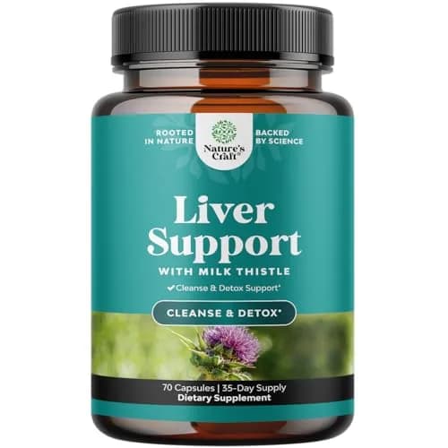 Natures Craft Liver Cleanse Support Milk Thistle Supplement with Choline 70 Count | Advanced Liver Health Formula thumbnail 1