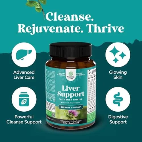 Natures Craft Liver Cleanse Support Milk Thistle Supplement with Choline 70 Count | Advanced Liver Health Formula thumbnail 2