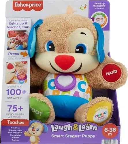 Fisher-Price Laugh & Learn Smart Stages Puppy Musical Plush Toy | Ages 6+ Months thumbnail 6