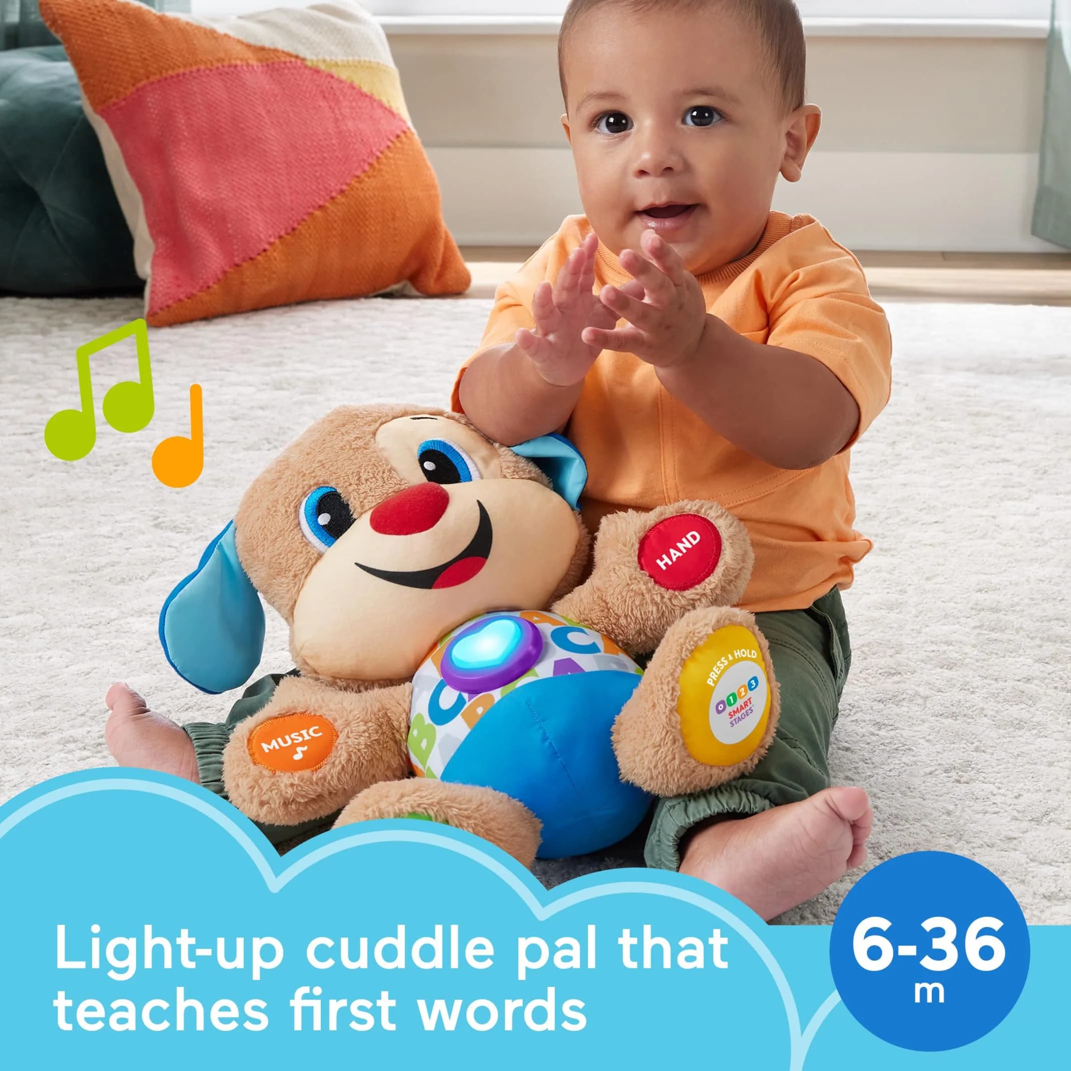 Fisher-Price Laugh & Learn Smart Stages Puppy Musical Plush Toy | Ages 6+ Months - view 2