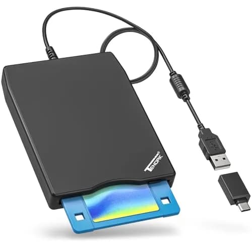 Tendak 3.5 inch USB Floppy Disk Drive Reader | Reads 1.44MB Discs thumbnail 1