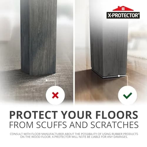 X-Protector Non Slip Furniture Pads 4 Inch Square (8 Pack) | Premium Furniture Grippers for Hardwood, Laminate, Tile Floors thumbnail 4