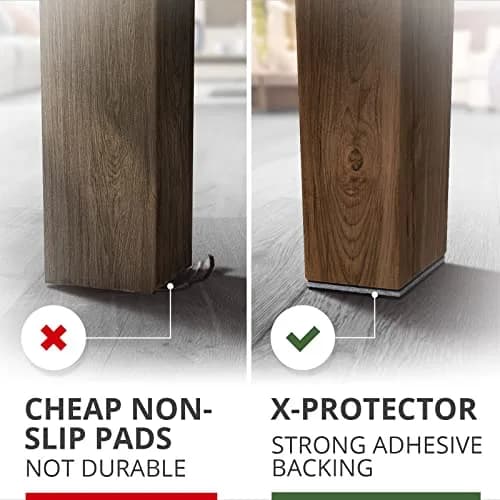 X-Protector Non Slip Furniture Pads 4 Inch Square (8 Pack) | Premium Furniture Grippers for Hardwood, Laminate, Tile Floors thumbnail 5