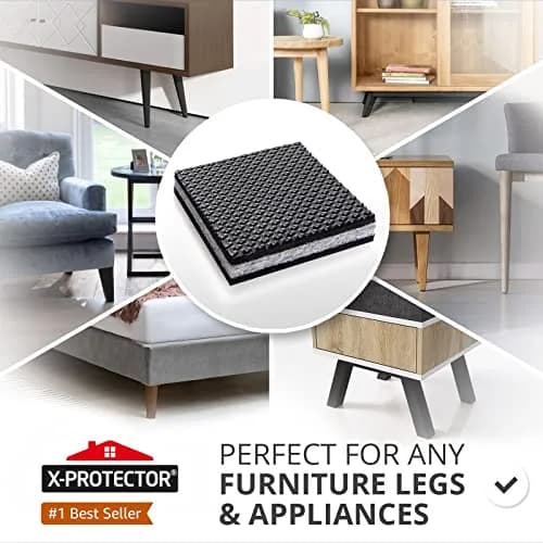 X-Protector Non Slip Furniture Pads 4 Inch Square (8 Pack) | Premium Furniture Grippers for Hardwood, Laminate, Tile Floors thumbnail 2