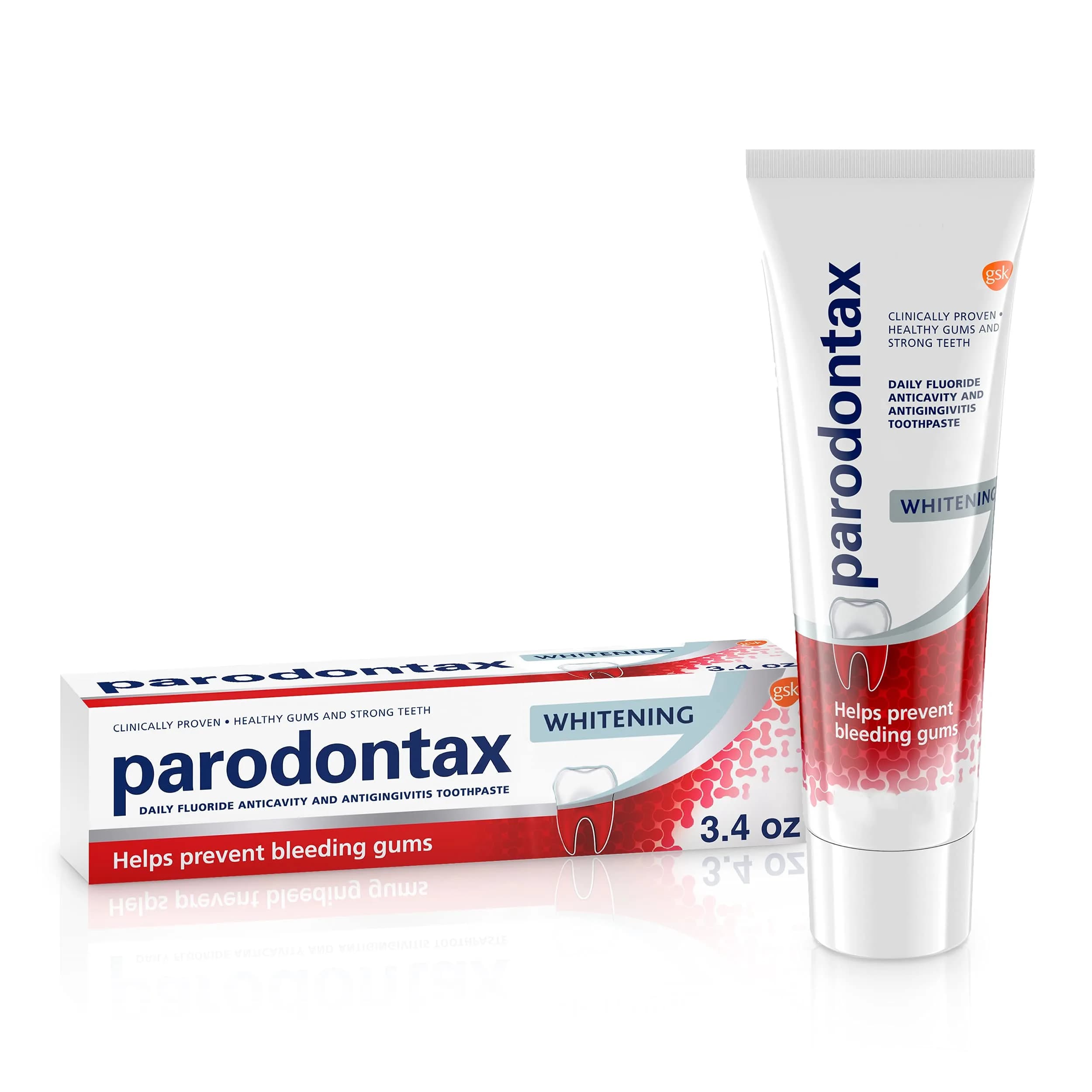 Parodontax Whitening Toothpaste for Bleeding Gums, Teeth Whitening and Gingivitis Treatment 96.4g (3.4 Ounces) | Clinically Proven to Reverse Gingivitis Effects - main product image