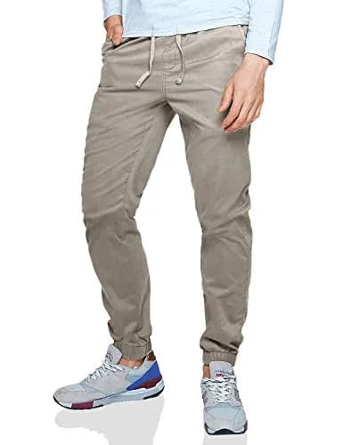 Match Men's Jogger Pant 34W x 30L (Light Khaki) | Comfortable Elastic Waist Tapered Fit thumbnail 1