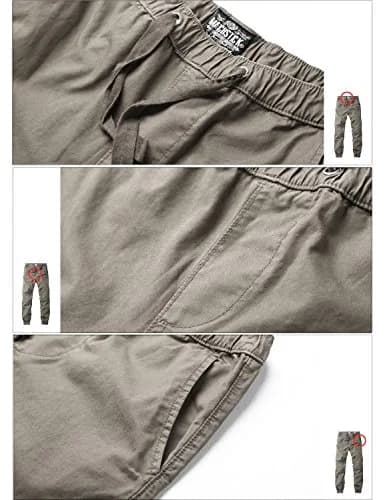Match Men's Jogger Pant 34W x 30L (Light Khaki) | Comfortable Elastic Waist Tapered Fit thumbnail 4