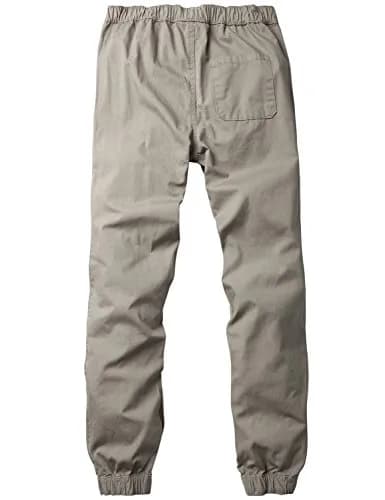 Match Men's Jogger Pant 34W x 30L (Light Khaki) | Comfortable Elastic Waist Tapered Fit thumbnail 3