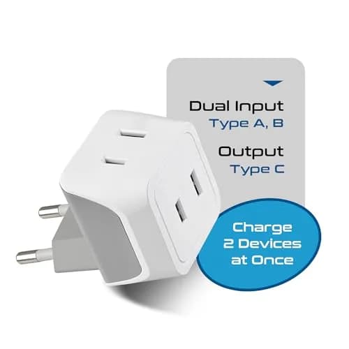 Ceptics European Travel Plug Adapter - Type C, Dual Input, Compact (3 Pack) | Compatible in most European countries thumbnail 5
