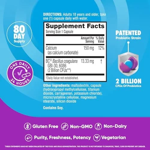 Digestive Advantage Probiotics for Digestive Health, Daily Probiotics Capsules 80 Count | Supports Gut Health & Immune Function thumbnail 4