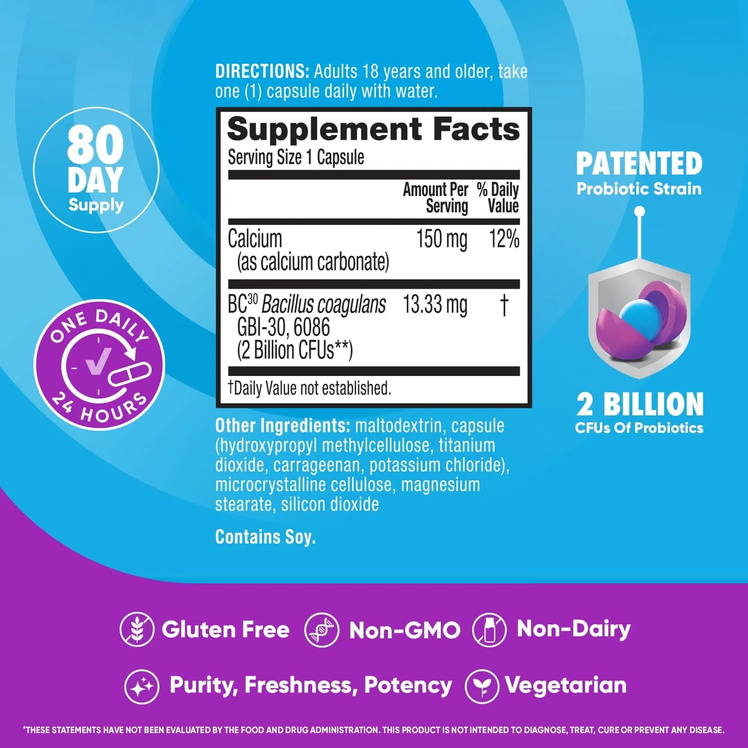 Digestive Advantage Probiotics for Digestive Health, Daily Probiotics Capsules 80 Count | Supports Gut Health & Immune Function - view 4