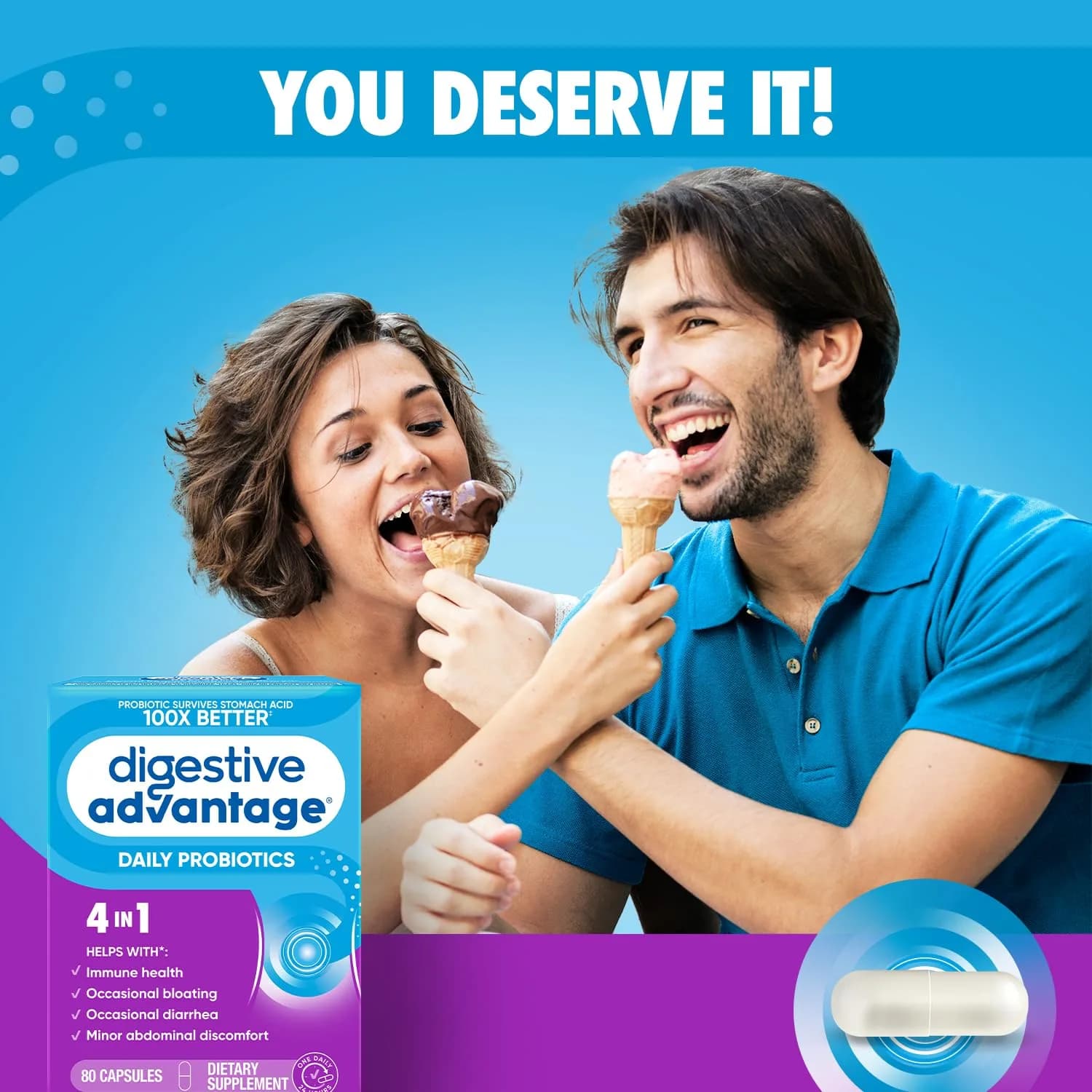 Digestive Advantage Probiotics for Digestive Health, Daily Probiotics Capsules 80 Count | Supports Gut Health & Immune Function - view 5