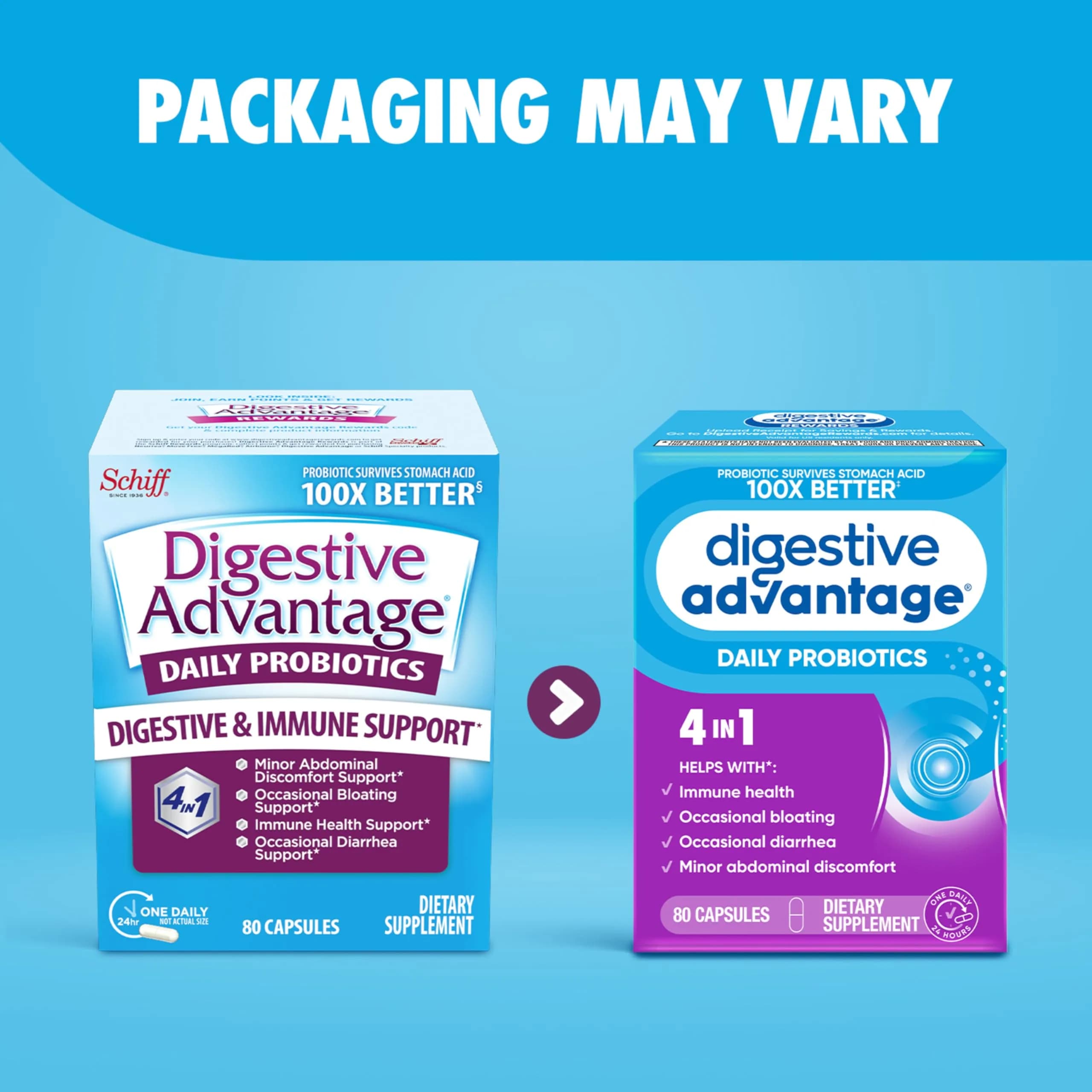 Digestive Advantage Probiotics for Digestive Health, Daily Probiotics Capsules 80 Count | Supports Gut Health & Immune Function - view 2