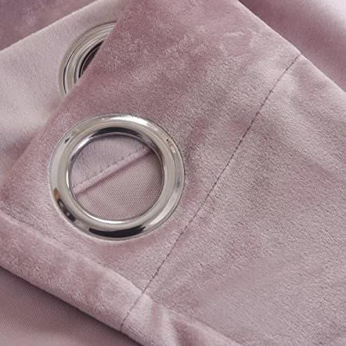Cherry Home Velvet Curtains Set of 2 | Blackout, Pink, 52x72 inch for Bedroom thumbnail 4