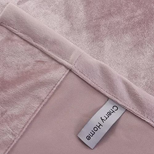Cherry Home Velvet Curtains Set of 2 | Blackout, Pink, 52x72 inch for Bedroom thumbnail 5