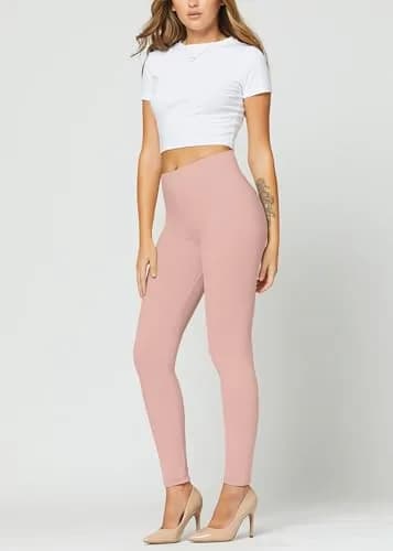 Conceited High-Rise Tummy Control Leggings - Plus Size Dusty Pink | Flattering Fit & Ultra Soft Comfort thumbnail 3