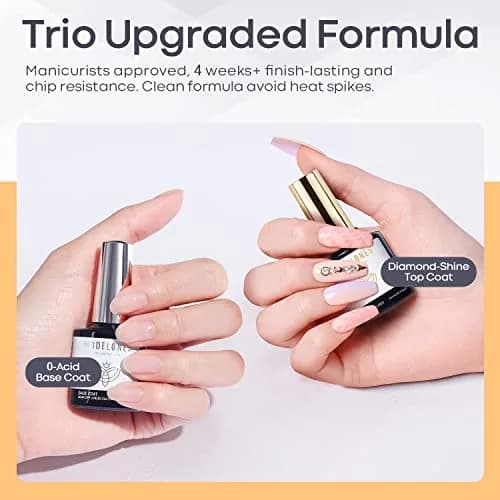 modelones Clear Gel Nail Polish Set 2PCS | Long-Lasting, No Wipe, Glossy Finish (10ml each) thumbnail 6