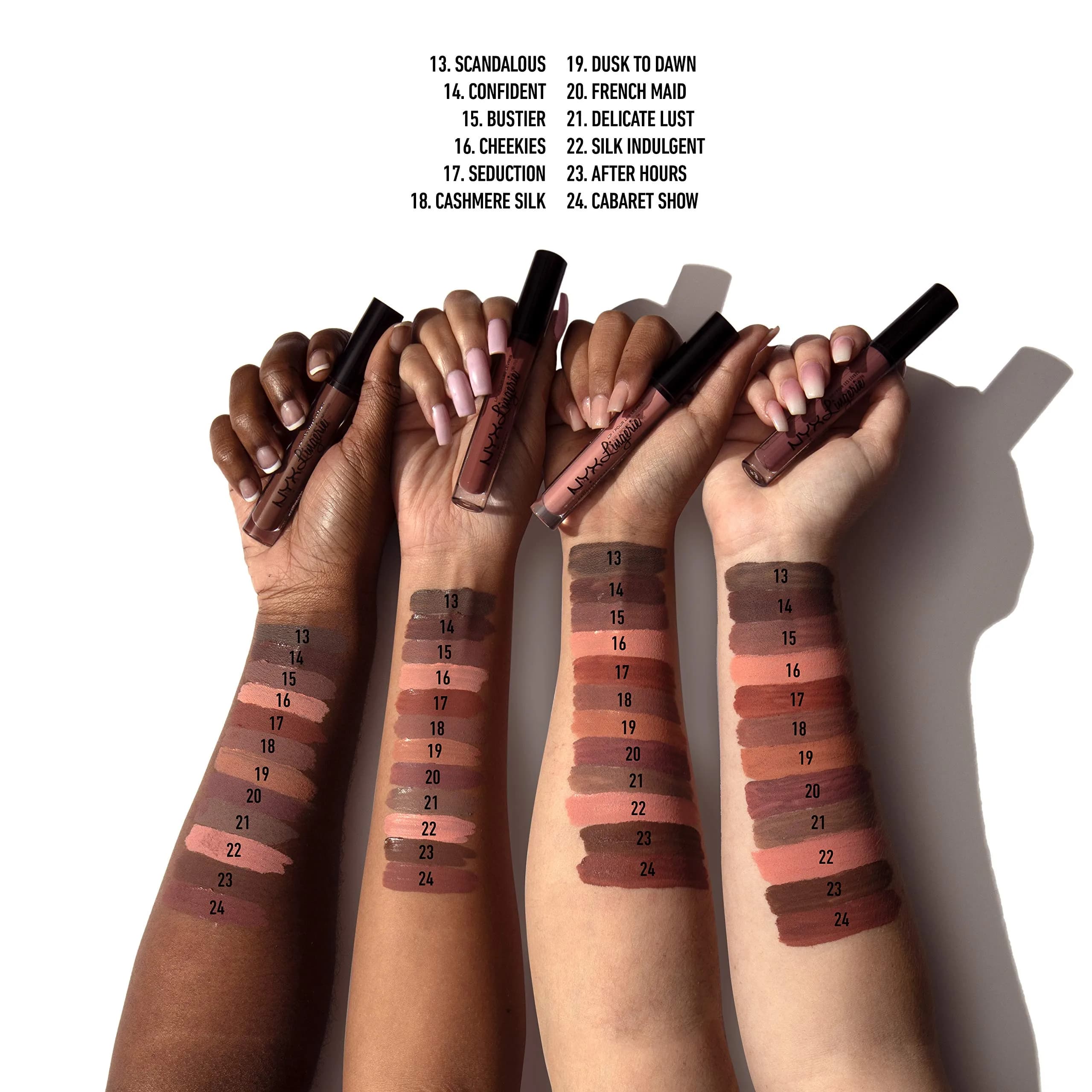 NYX Professional Makeup Lip Lingerie Matte Liquid Lipstick - Cashmere Silk (Midtone Beige), 3.4ml - view 3