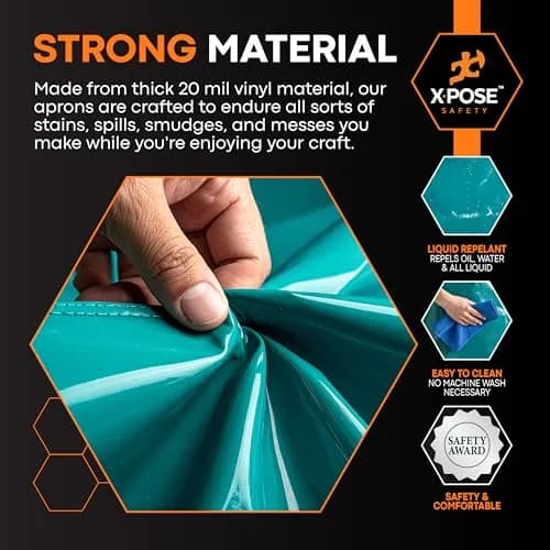 Xpose Safety Heavy Duty Vinyl Apron 2 Pack (90cm x 114cm) | Waterproof & Chemical Resistant for Home & Industrial Use thumbnail 4