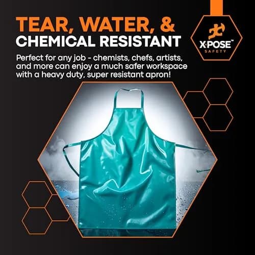 Xpose Safety Heavy Duty Vinyl Apron 2 Pack (90cm x 114cm) | Waterproof & Chemical Resistant for Home & Industrial Use thumbnail 5