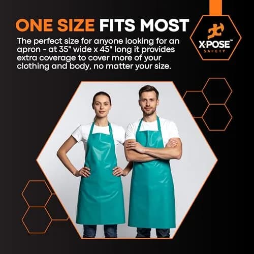 Xpose Safety Heavy Duty Vinyl Apron 2 Pack (90cm x 114cm) | Waterproof & Chemical Resistant for Home & Industrial Use thumbnail 6