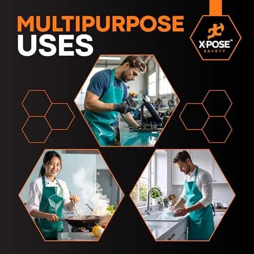 Xpose Safety Heavy Duty Vinyl Apron 2 Pack (90cm x 114cm) | Waterproof & Chemical Resistant for Home & Industrial Use thumbnail 2