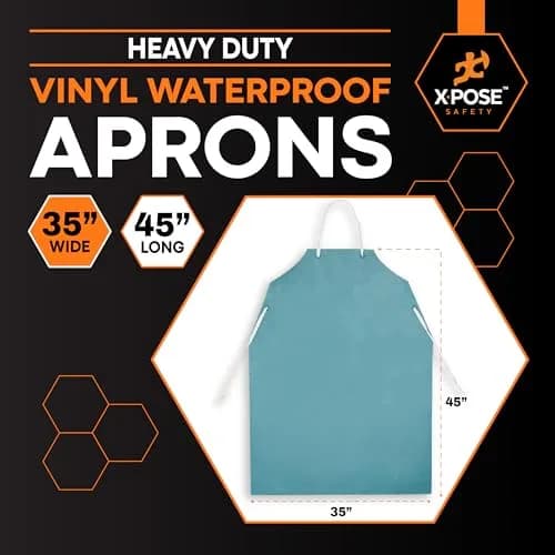 Xpose Safety Heavy Duty Vinyl Apron 2 Pack (90cm x 114cm) | Waterproof & Chemical Resistant for Home & Industrial Use thumbnail 3