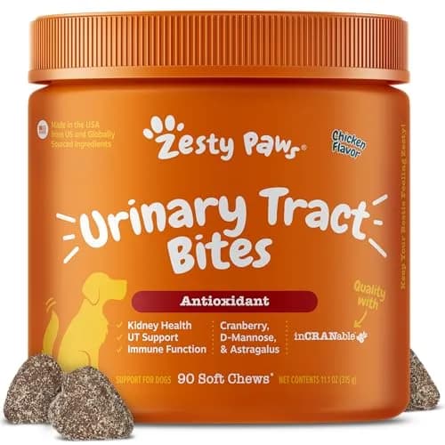 Zesty Paws Cranberry Supplement for Dogs - Chicken, 90 Ct | Urinary & Immune Support thumbnail 1
