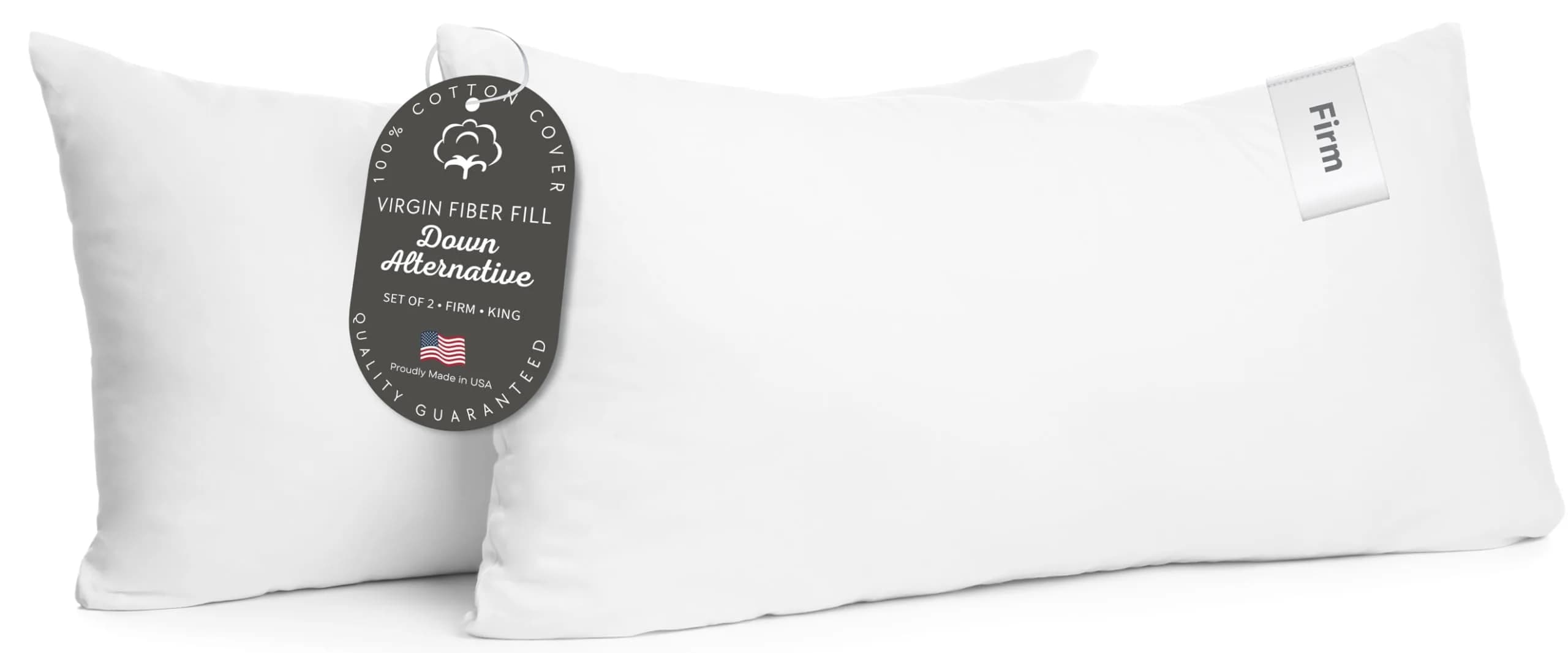 Digital Decor King Size Cotton Pillow Set of 2 | Cooling Hypoallergenic Support for Side & Back Sleepers