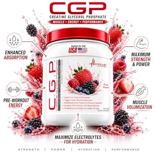 Metabolic Nutrition CGP Creatine Glycerol Phosphate 400g | Rapid Absorption & Muscle Pumps thumbnail 2