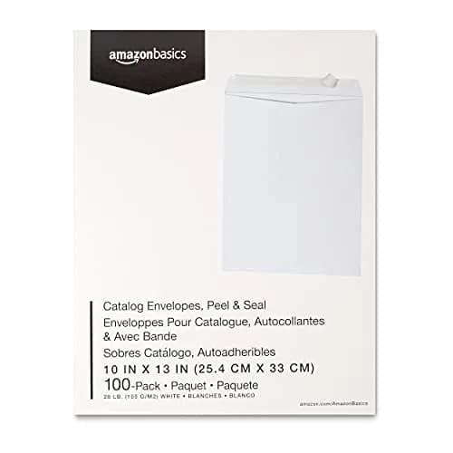 Amazon Basics Catalog Mailing Envelopes, Peel and Seal, 10x13 Inch, White, 100-Pack | 257 cm² (10x13 Inch) Catalog Envelopes thumbnail 6