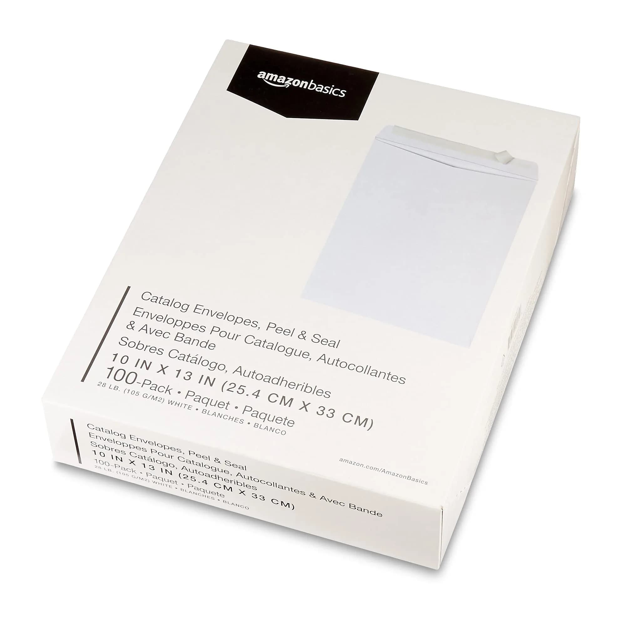 Amazon Basics Catalog Mailing Envelopes, Peel and Seal, 10x13 Inch, White, 100-Pack | 257 cm² (10x13 Inch) Catalog Envelopes - view 7