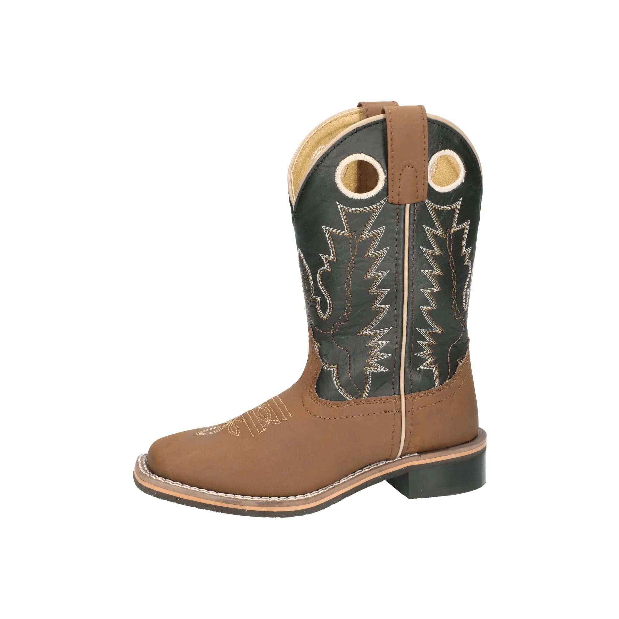 Smoky Mountain Boots Kids’ Blaze Western Boot, Brown/Black, 5 Big Kid | Stylish Western Design for Active Kids — 8.5 Little Kid