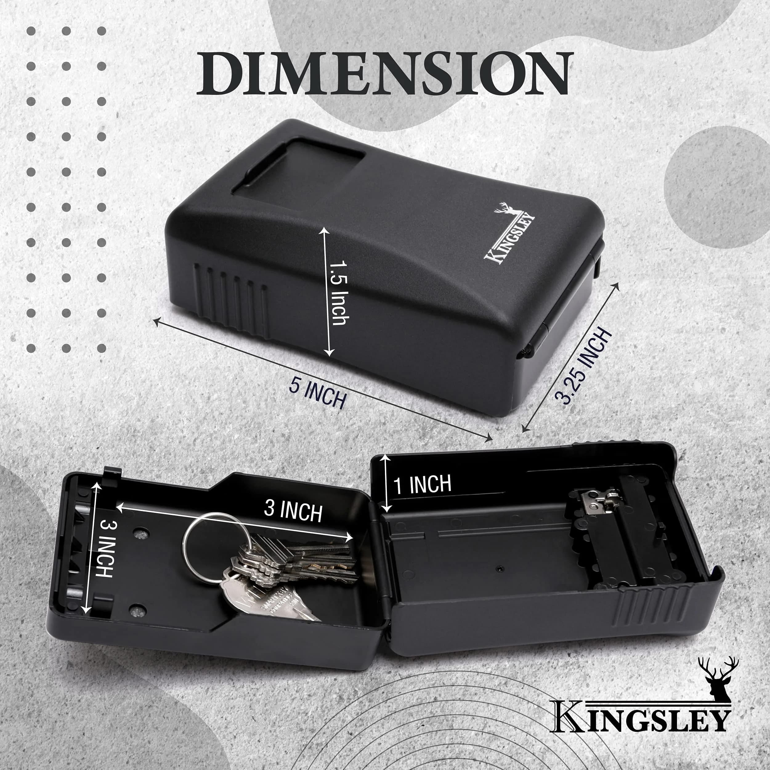 Kingsley Guard-a-Key Realtor Lock Box | 27 cu in (442 ml) Capacity | Heavy-Duty Metal Construction with 4-Digit Combination - view 3
