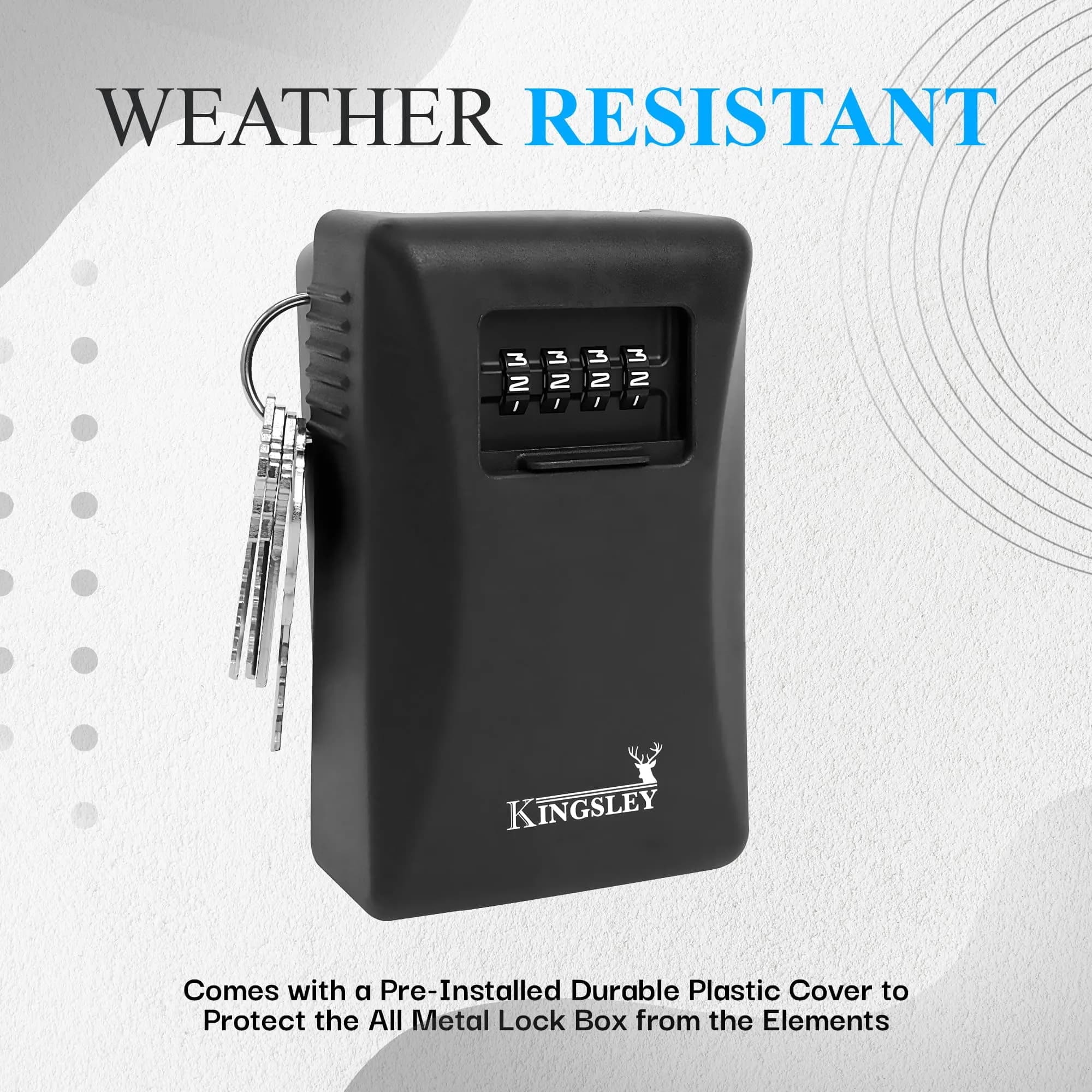 Kingsley Guard-a-Key Realtor Lock Box | 27 cu in (442 ml) Capacity | Heavy-Duty Metal Construction with 4-Digit Combination - view 4